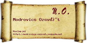 Modrovics Ozsvát névjegykártya